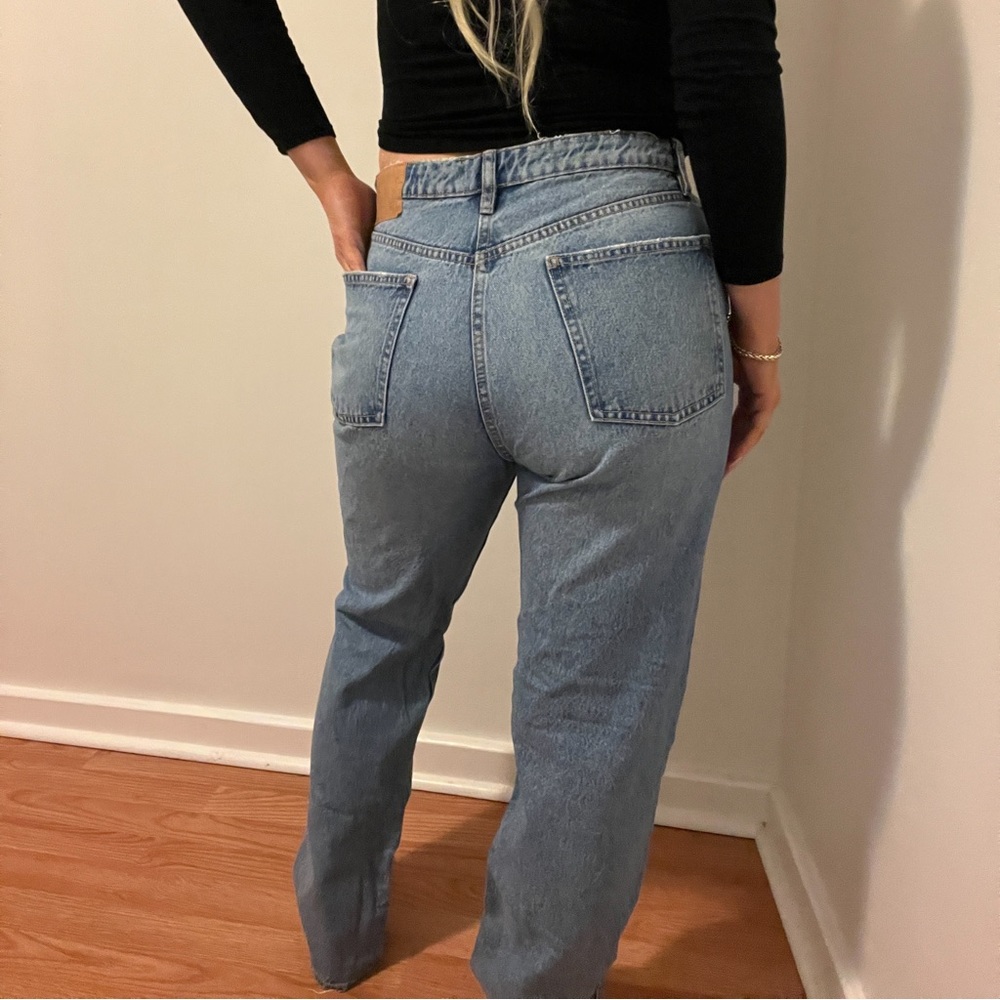 Zara Light Blue Straight Leg Jeans